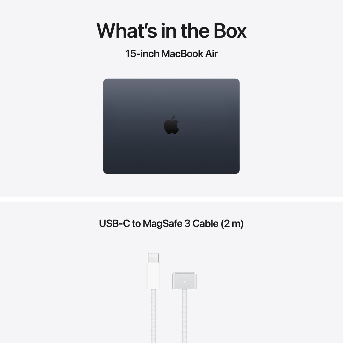 MacBook Air de 15 polegadas: Processador M5 da Apple com CPU 10‑Core e GPU 10‑Core, 1 TB SSD - Meia-noite