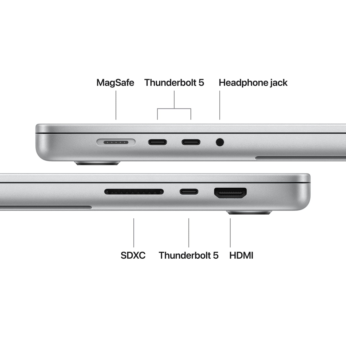 MacBook Pro de 16 polegadas: Processador M5 Max da Apple com CPU 18‑Core e GPU 32‑Core, 2 TB SSD - Prateado