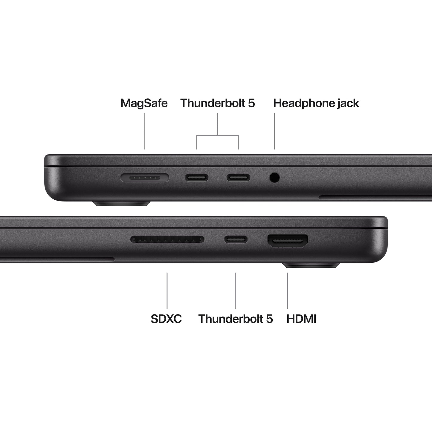 MacBook Pro de 16 polegadas: Processador M5 Pro da Apple com CPU 18‑Core e GPU 20‑Core, 1 TB SSD - Preto sideral