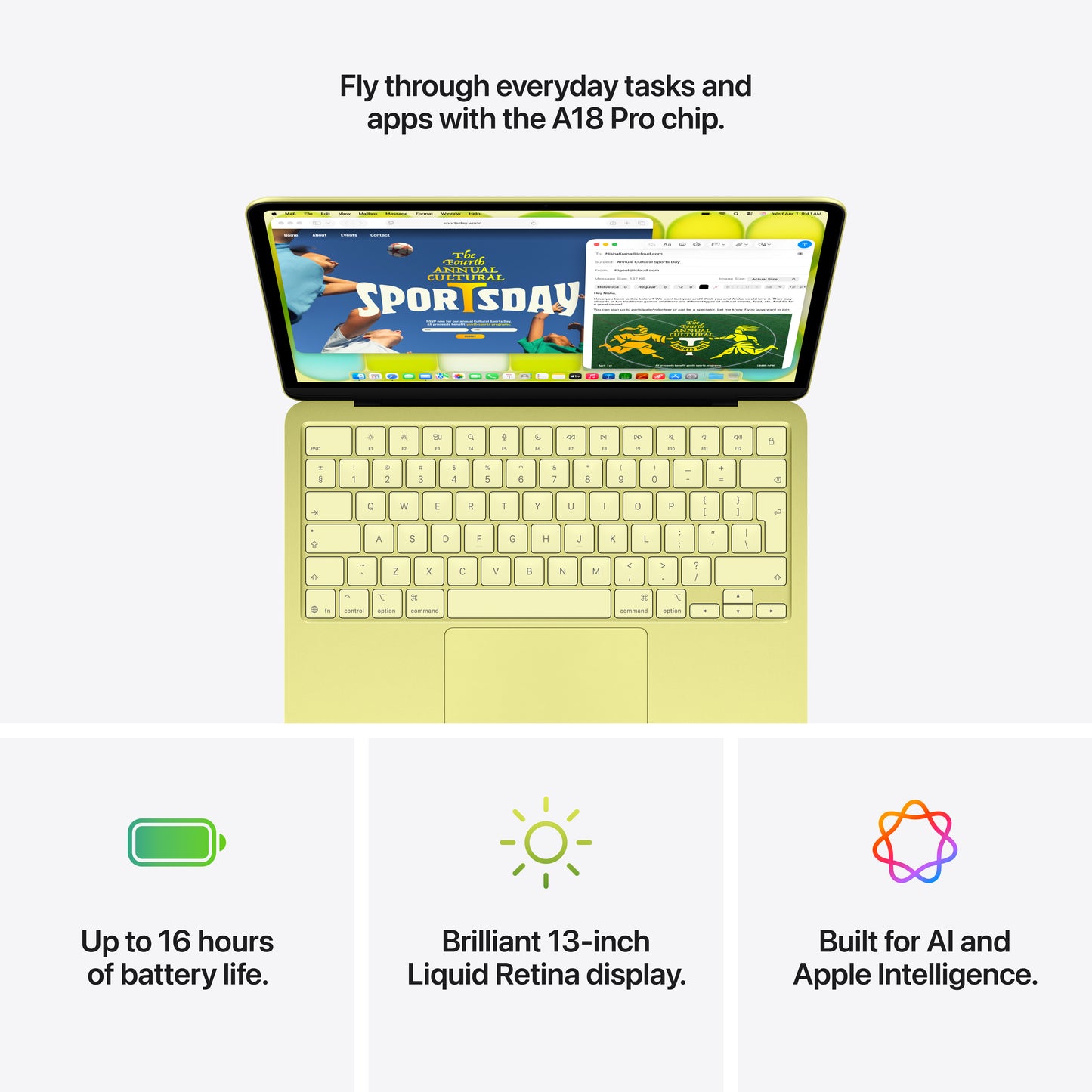 MacBook Neo de 13 polegadas: Processador A18 Pro da Apple com CPU 6_Core e GPU 5_Core, Magic Keyboard, 256 GB SSD - Rosado