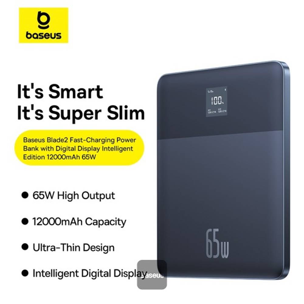 Powerbank Baseus Blade2 c/ Display 12000Mah 65W Azul