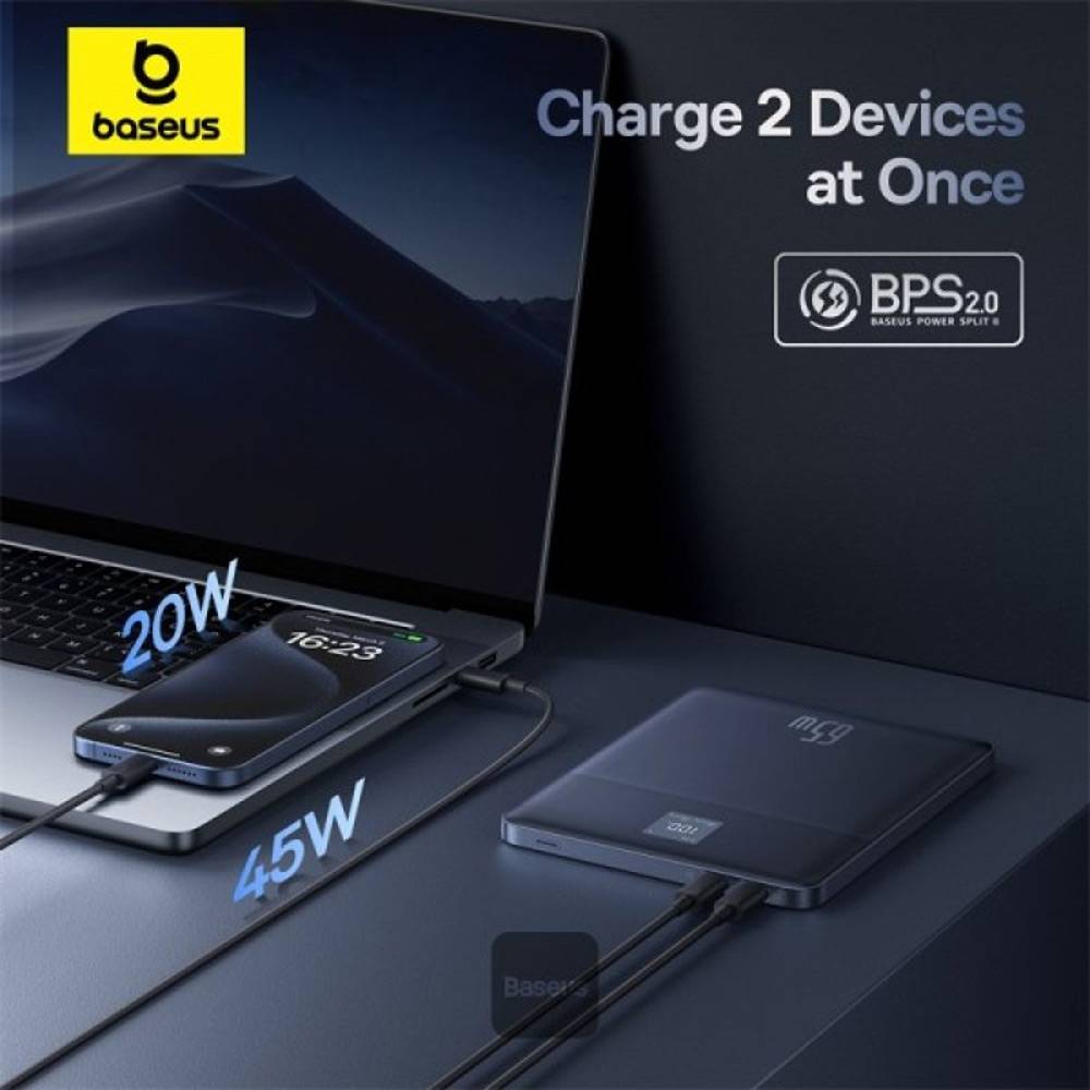 Powerbank Baseus Blade2 c/ Display 12000Mah 65W Azul
