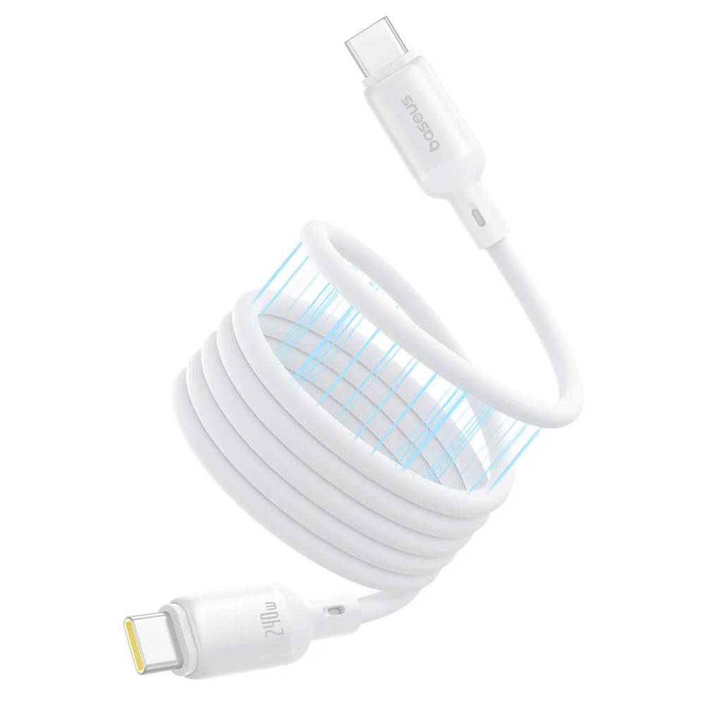 Cabo magnetico Baseus picogo usb-c to usb-c 240w 1m Moon White