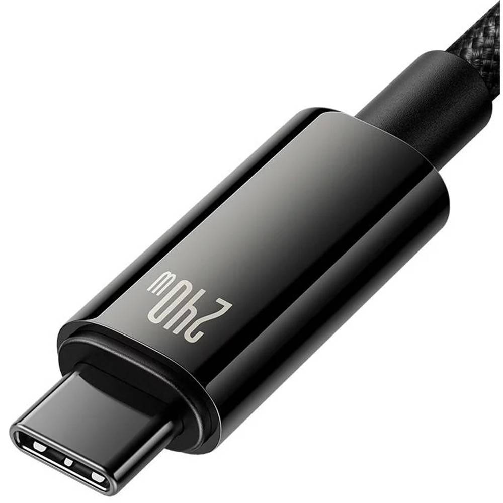 Cabo Carregamento Rápido Baseus 1Meter Tungsten Gold 240W Type-C to Type-C Data Preto