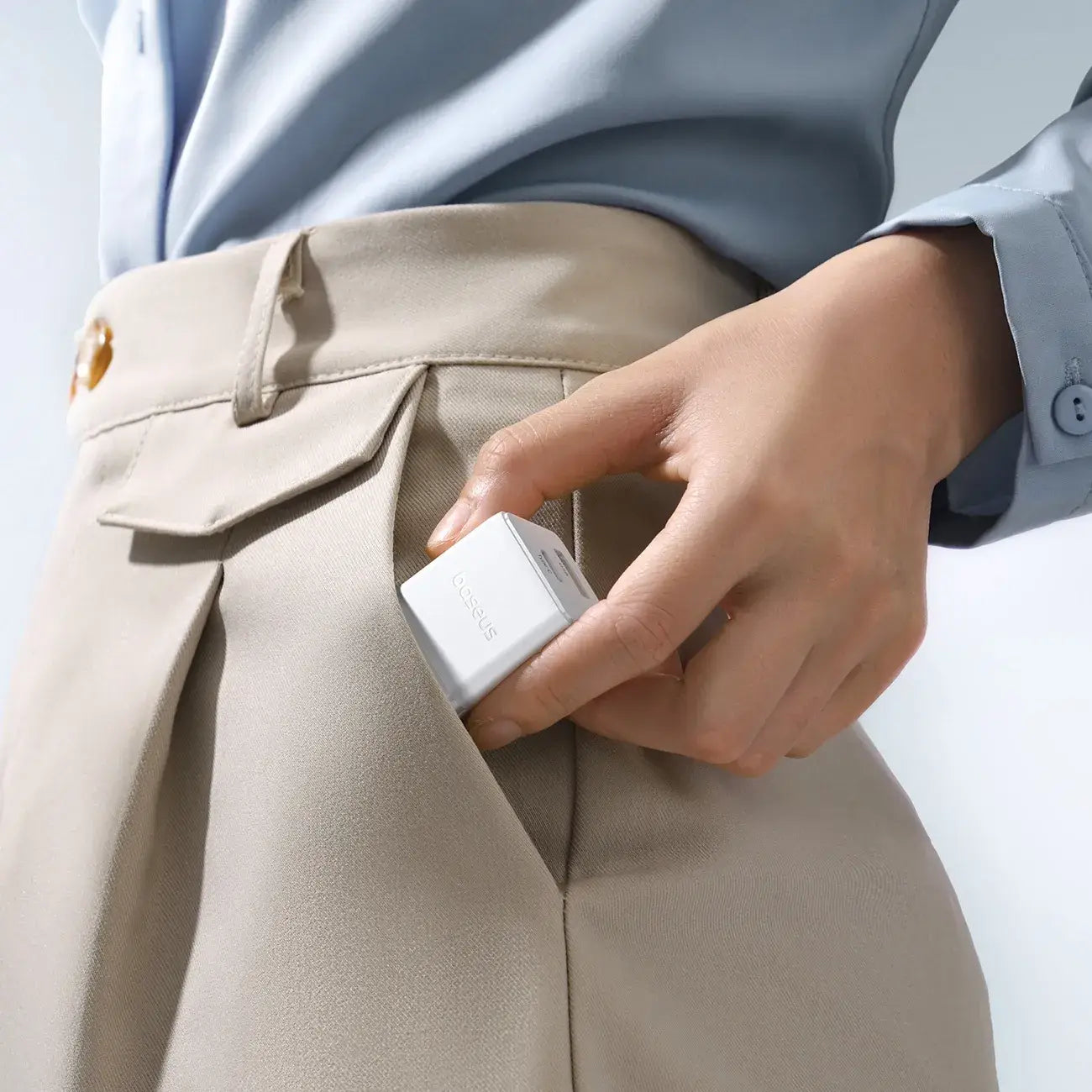 Baseus Carregador Palm Fast Charger C+U 20W Eu Moon White