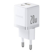Baseus Carregador Palm Fast Charger C+U 20W Eu Moon White