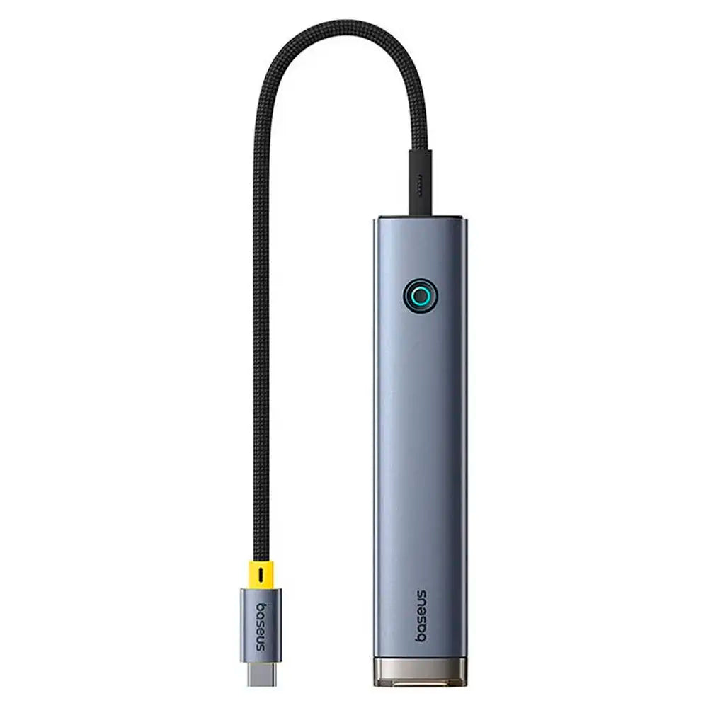 Adaptador USB-C Baseus UltraJoy Series 7-em-1 (2x USB-A + USB-C PD 100W + SD/TF + Jack 3.5mm + HDMI 4K60Hz) Space Gray