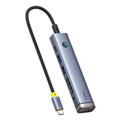 Adaptador USB-C Baseus UltraJoy Series 7-em-1 (2x USB-A + USB-C PD 100W + SD/TF + Jack 3.5mm + HDMI 4K60Hz) Space Gray