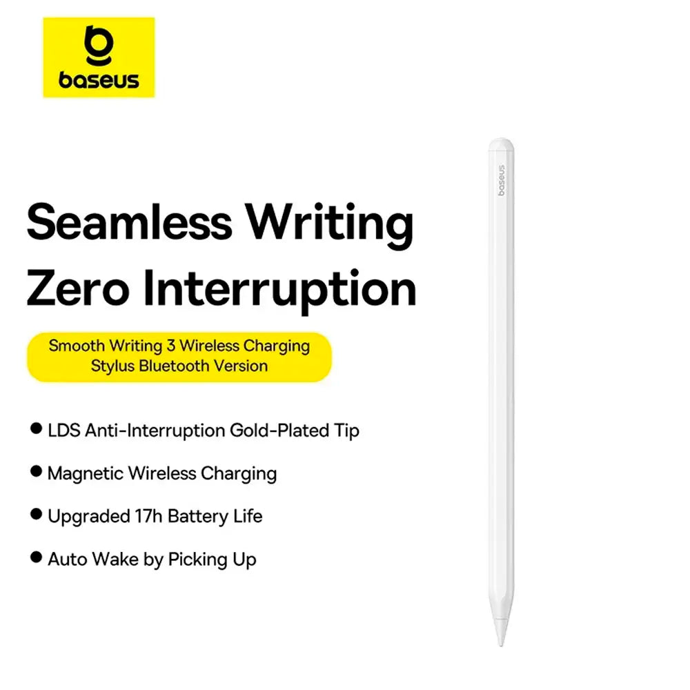 Baseus Caneta Smooth Writing 3 Wireless Charging Stylus Active Wireless Version Moon White (With