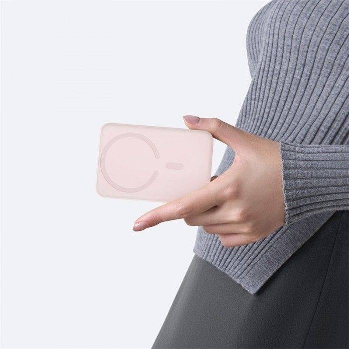 Baseus Powerbank Enerfill Fm11 Ultra-Mini Magnetic Power Bank 10000Mah 22.5W Baby Pink