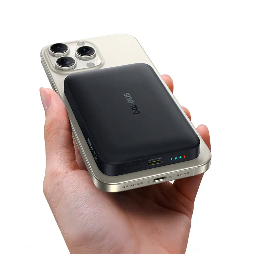 Baseus Powerbank Enerfill Fm11 Ultra-Mini Magnetic Power Bank 10000Mah 22.5W Cosmic Black (Includ