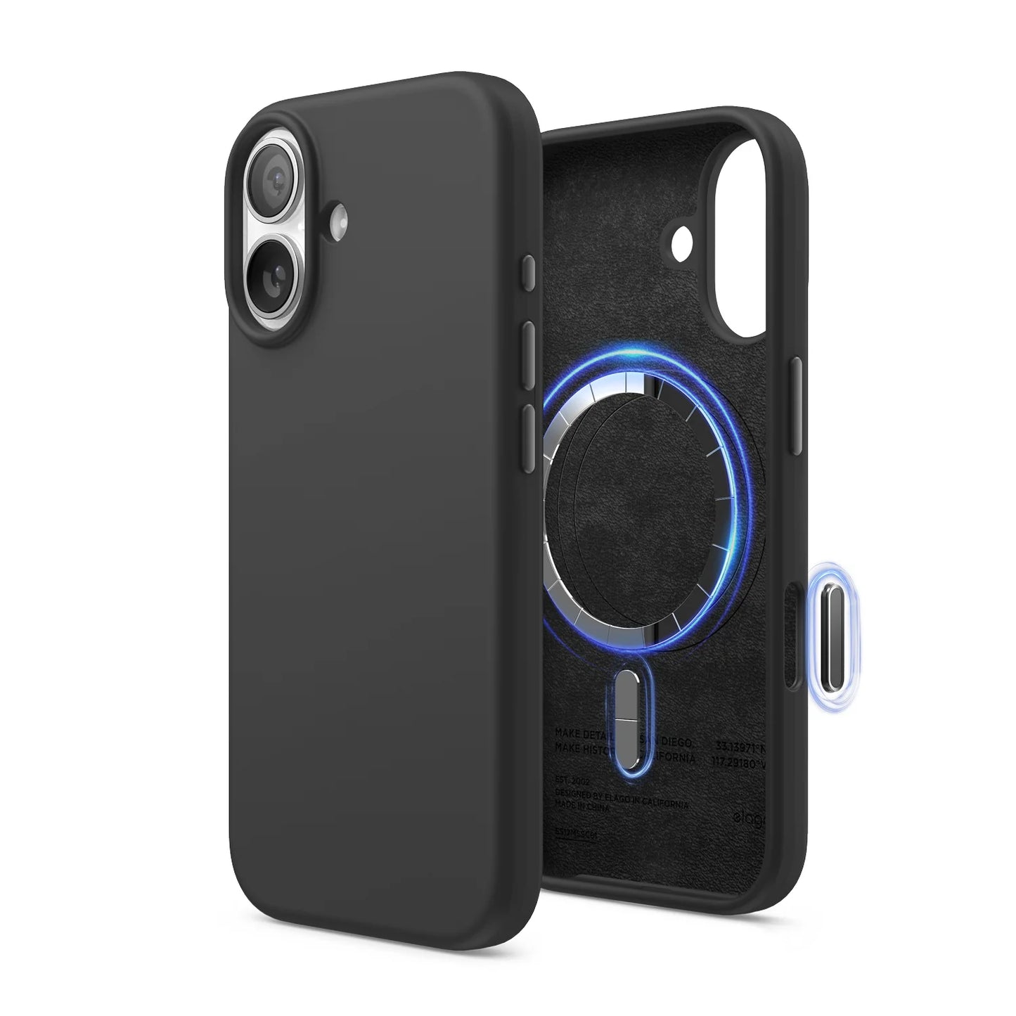 Magnetic Silicone Case Elago iPhone 17 Preto