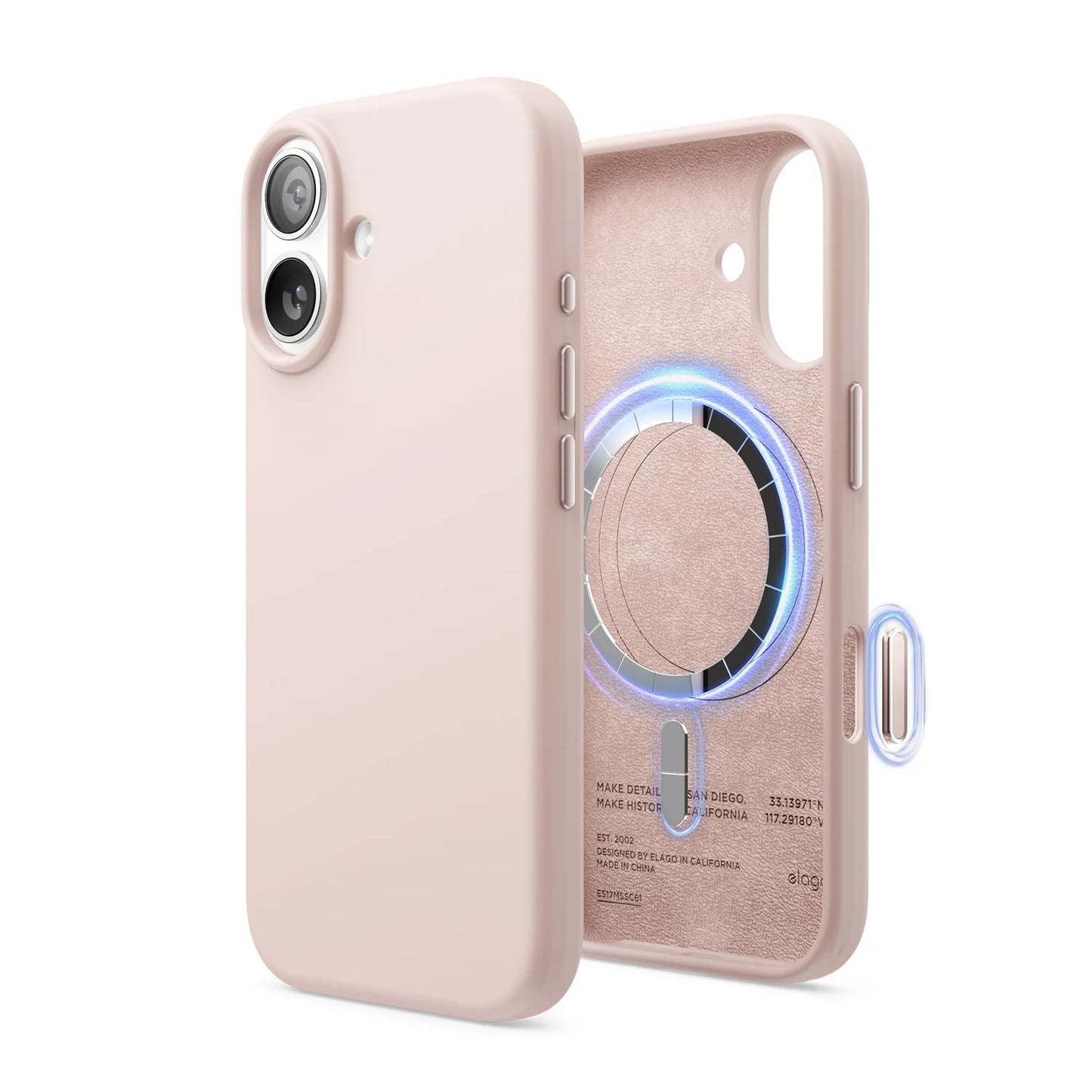 Magnetic Silicone Case Elago iPhone 17 Rosa