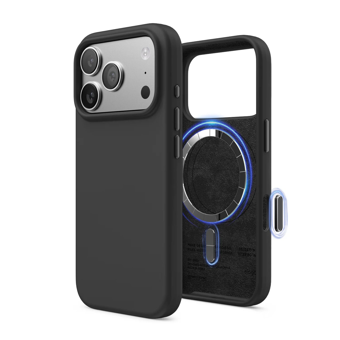 Magnetic Silicone Case Elago iPhone 17 Pro Preto