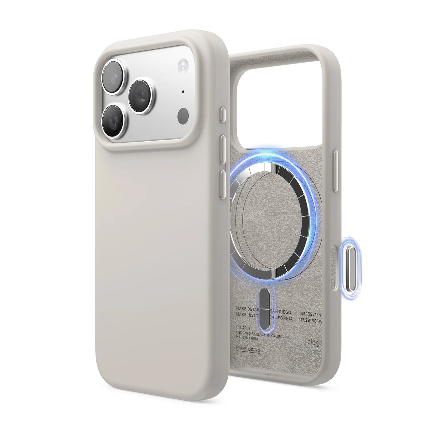 Capa Elago Magnetic Silicone iPhone 17 Pro Stone