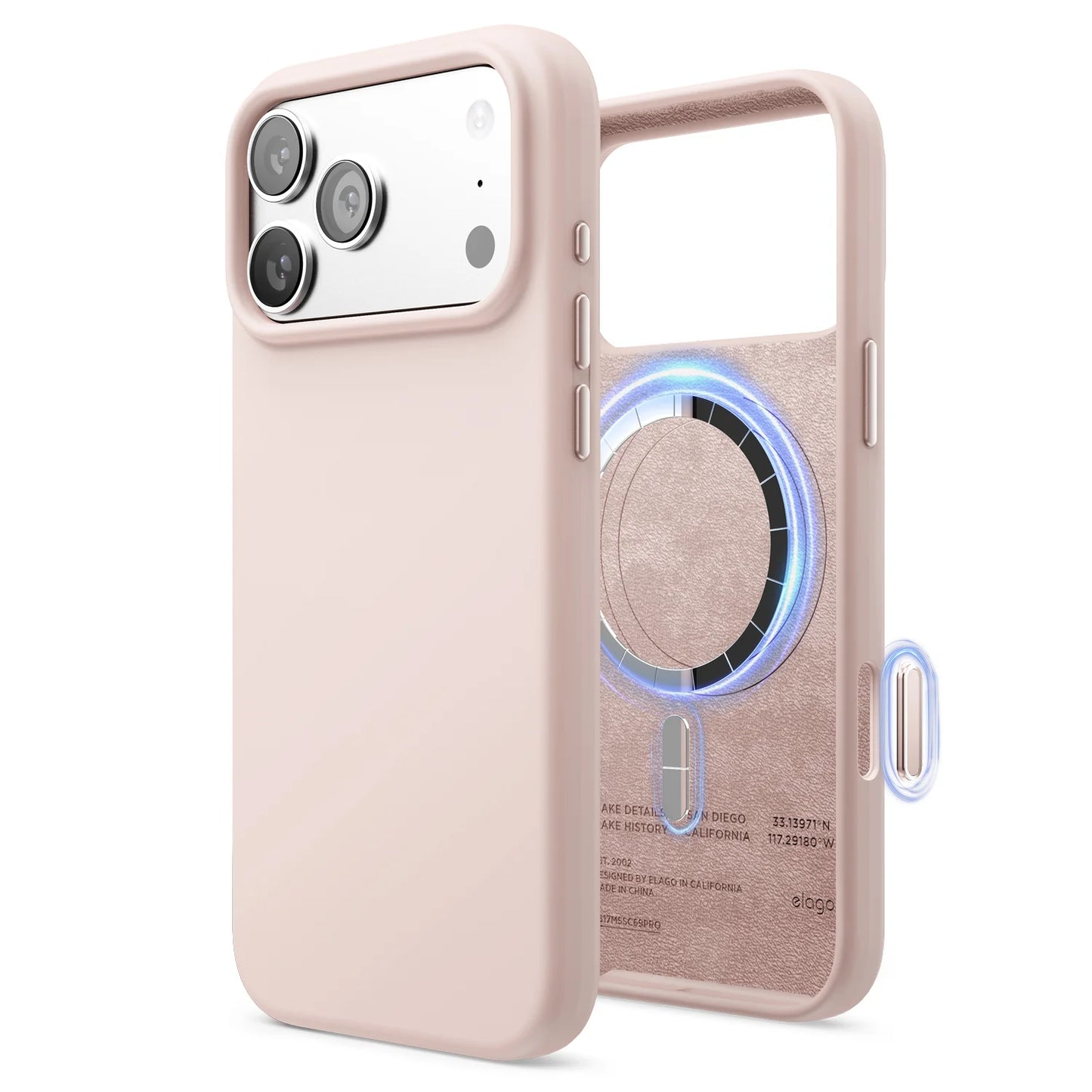 Magnetic Silicone Case Elago iPhone 17 Pro Max Rosa