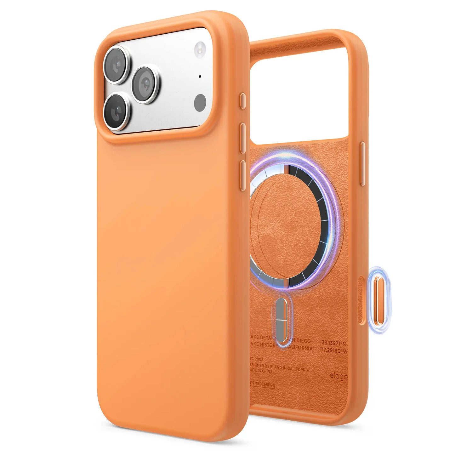 Magnetic Silicone Case Elago iPhone 17 Pro Max Coral