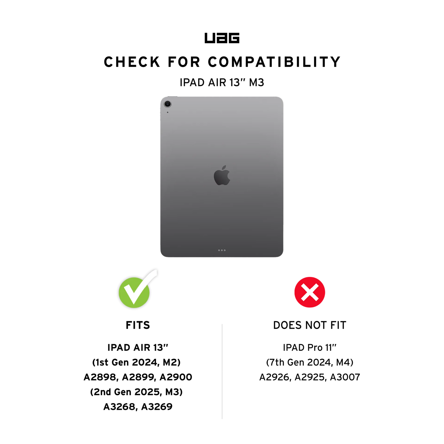 UAG iPad Air 13P (M2/M3) Plyo LT Ice/Black