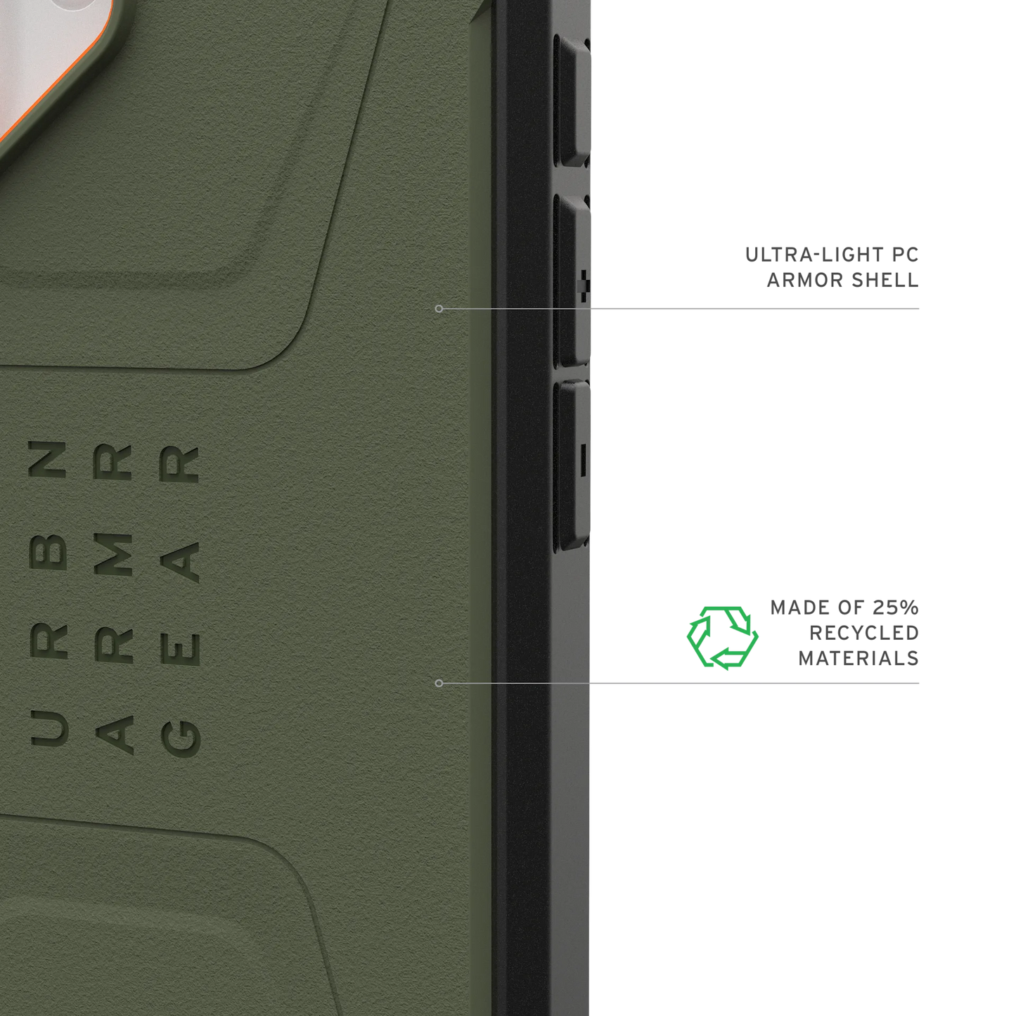 UAG iPhone 17 Civilian MagSafe Olive/Orange