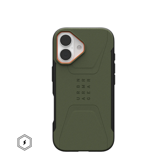 UAG iPhone 17 Civilian MagSafe Olive/Orange