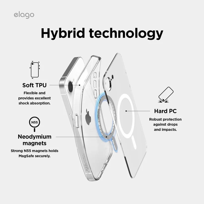 Elago Magnetic Silicone Case iPhone 16e (CLEAR)