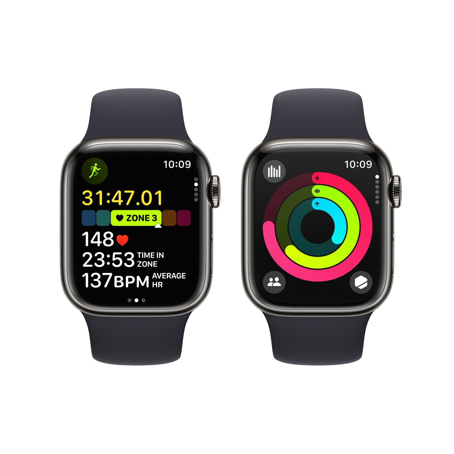 Watch S9 Cellular 41m Graphite/Meia-noite Sport - S/M