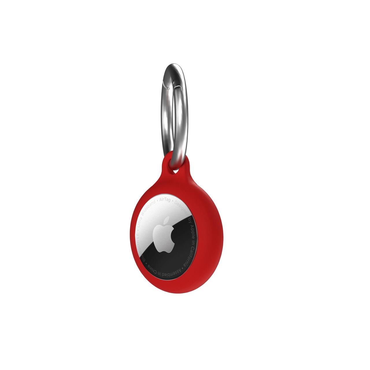 Airtag Secure Silicone Key Clip , Red