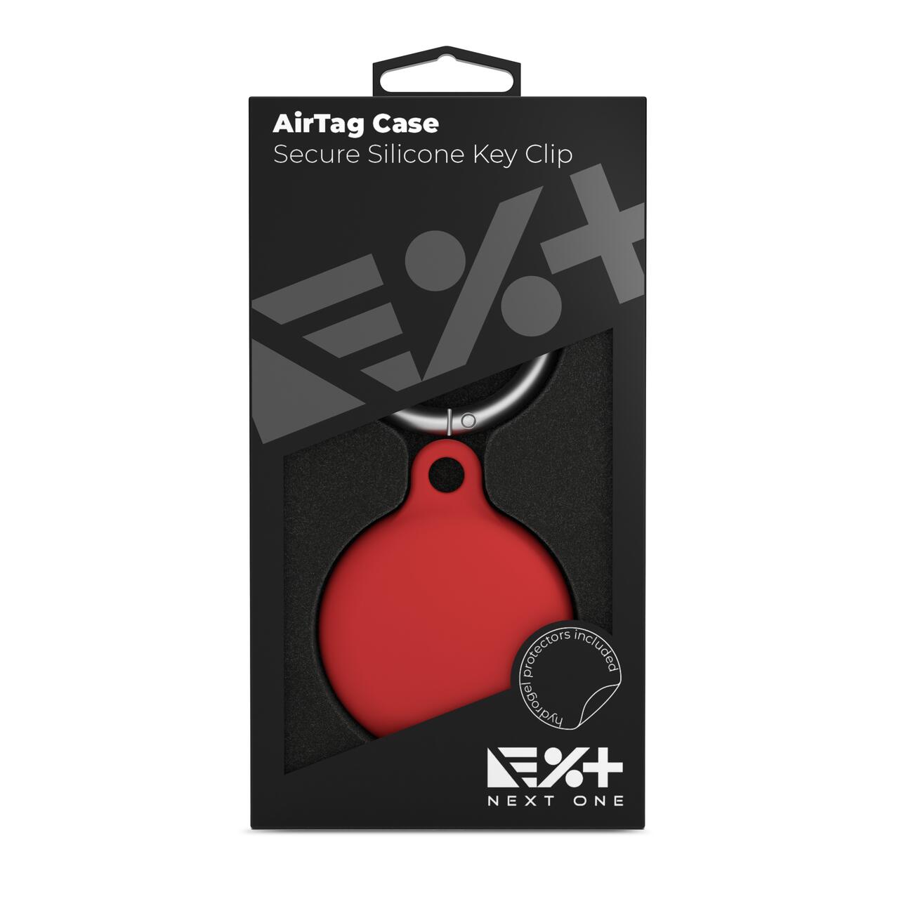 Airtag Secure Silicone Key Clip , Red
