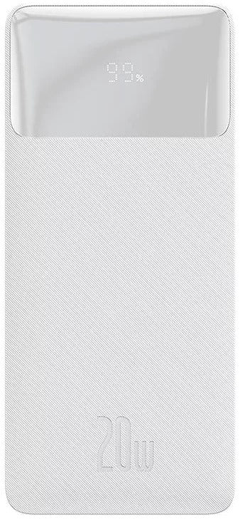 PowerBank Baseus Carregamento Rápido Bipow Display Digital 20000mah 20W Branco