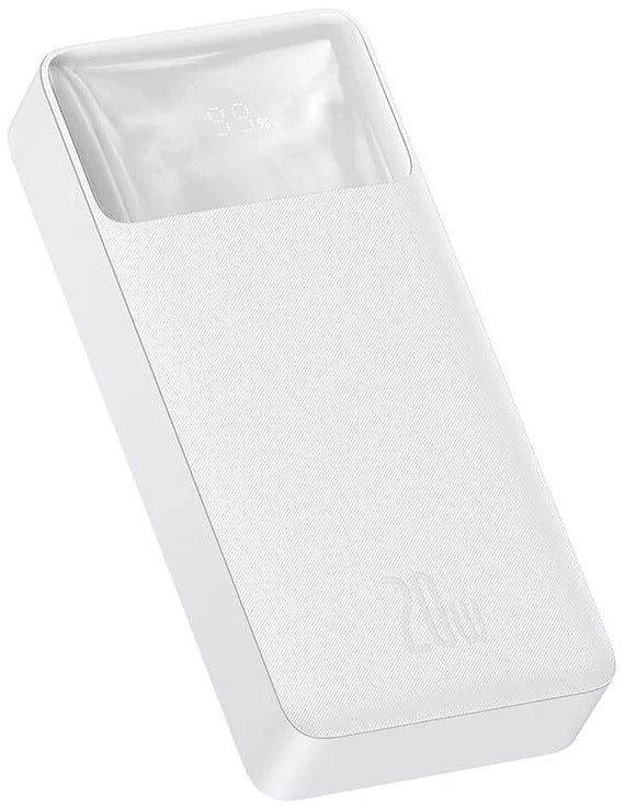 PowerBank Baseus Carregamento Rápido Bipow Display Digital 20000mah 20W Branco