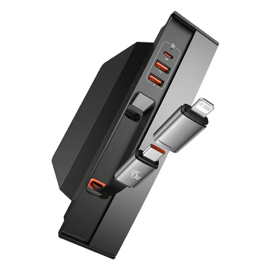 T-Space Series Hub For Tesla Cars (With A Retractable 45W Type-C Cabo) Cluster Preto
