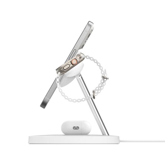Belkin BoostCharge Pro 3-in-1 Wireless Charging Stand with Qi2 15W White
