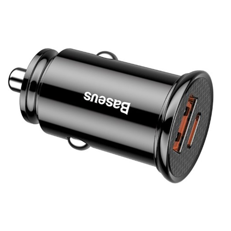 Baseus Carregador Circular Plastic A+C 30W Pps Car Charger Black