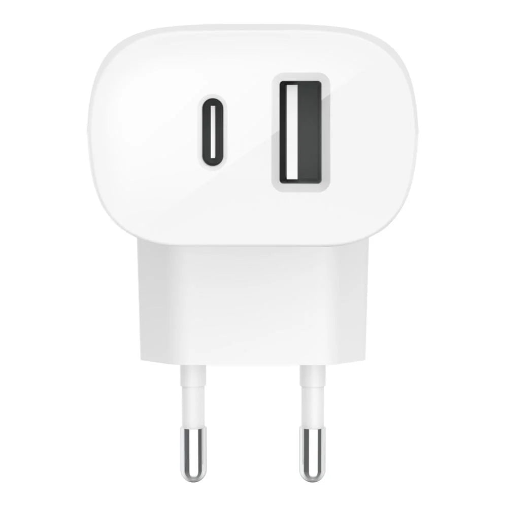 Adaptador de Corrente Belkin de parede duplo com 37W (25W Usb-C & 12W Usb-A)