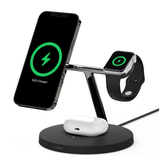 BoostCharge Pro 3-in-1 Wireless Charger Black