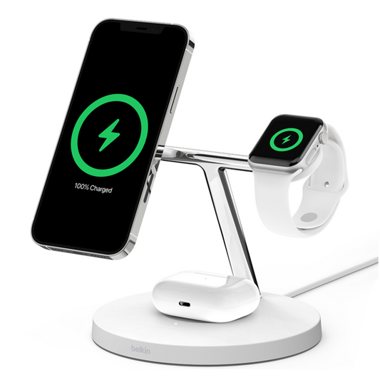 BoostCharge Pro 3-in-1 Wireless Charger White