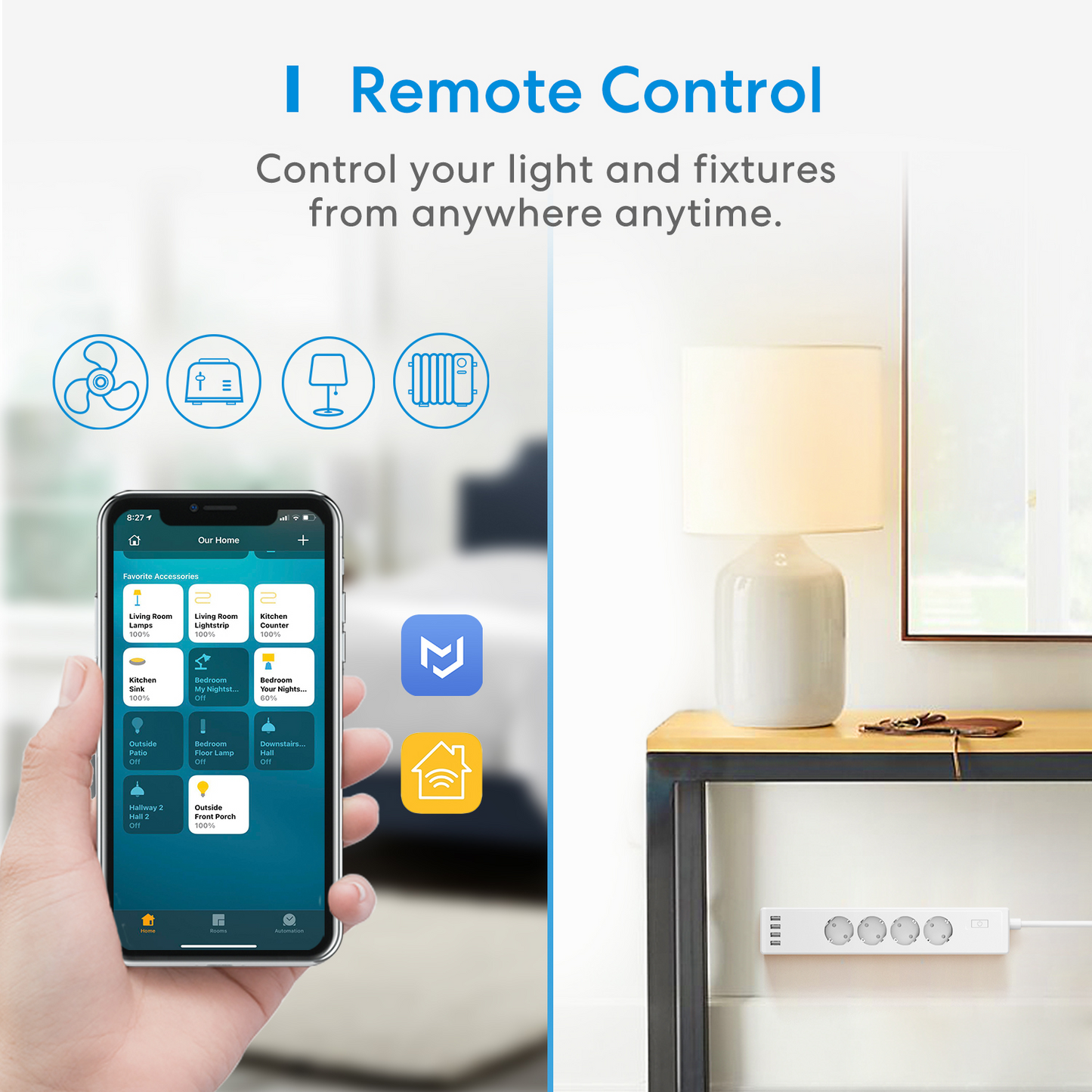 Tomada Smart 4AC + 4 Usb