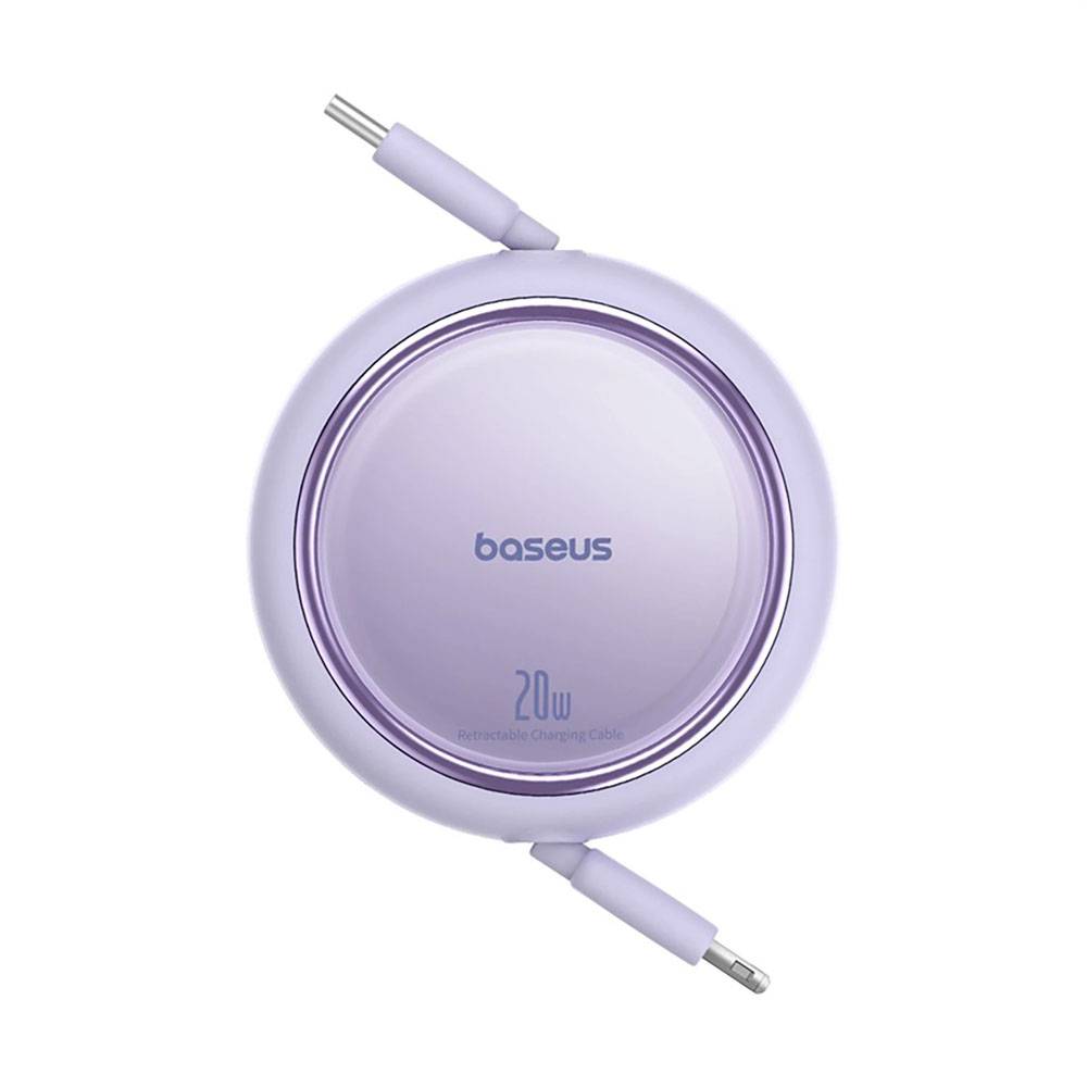 Cabo Baseus Free2Draw Retrátil USB-C p/ Lightning PD 20W 1m Roxo