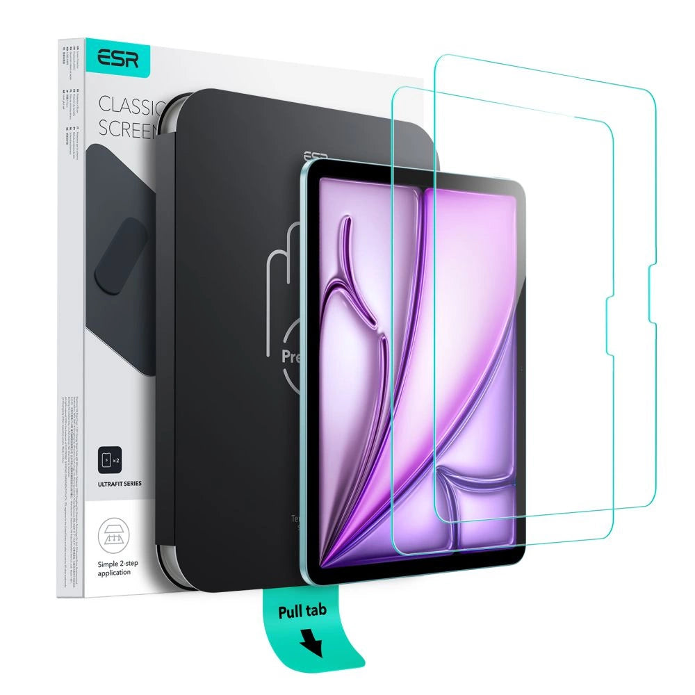 Pelicula ESR UltraFit Tempered Glass 2-Pack iPad Air 13P 6 / 7 / 8 2024-2026 Clear