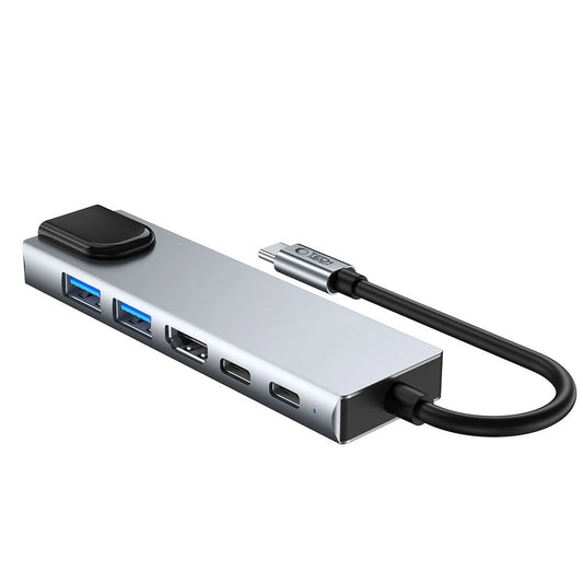 HUB Tech-Protect HB02 6in1 USB-C + USB2.0 + USB3.0 + HDMI 4K 30Hz + RJ45 + PD100W