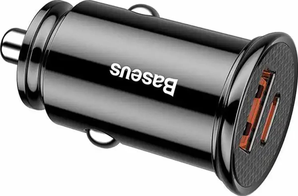 Baseus Carregador Circular Plastic A+C 30W Pps Car Charger Black