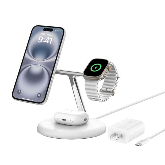 BoostCharge Pro 3-in-1 Magnetic Wireless Charging Stand with Qi2 15W