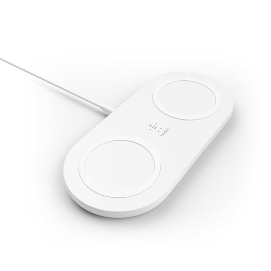 Base de Carregamento Belkin Sem Fios Dupla BoostCharge 15W - Branco