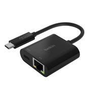 BELKIN Adaptador USB-C para Ethernet Gigabit (RJ-45) + Porta de Carregamento USB-C PD - Preto