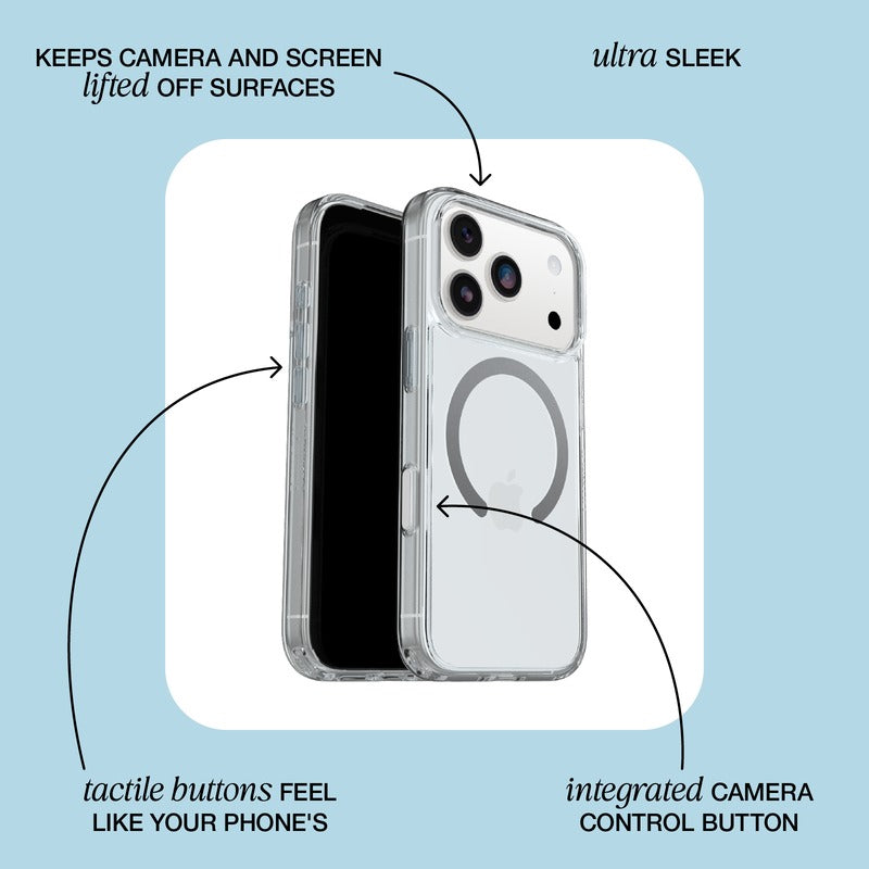 OtterBox Symmetry Clear MagSafe Camera Control iPhone 17 Black Mist - black