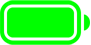 Ícone de bateria totalmente carregada em verde fluorescente.