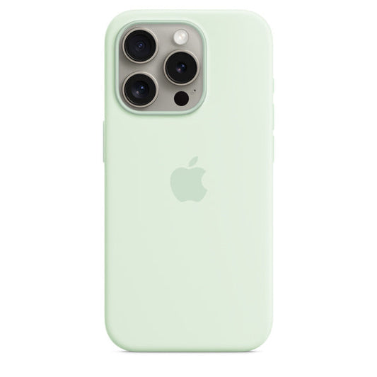 iPhone 15 Pro Silicone MagSafe Verde-menta suave