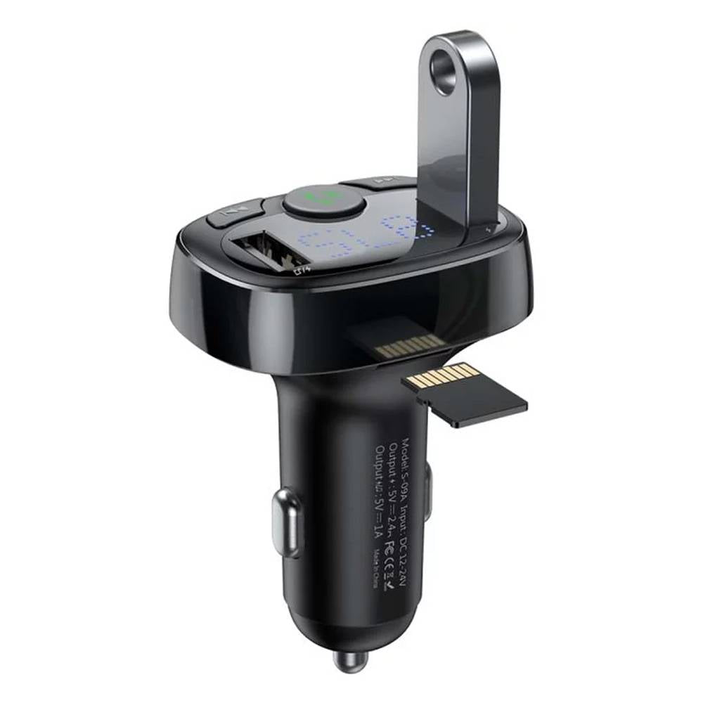 Baseus Car Bluetooth T Shaped S-09A Car Bluetooth Mp3 Player (Standard Edition) Black