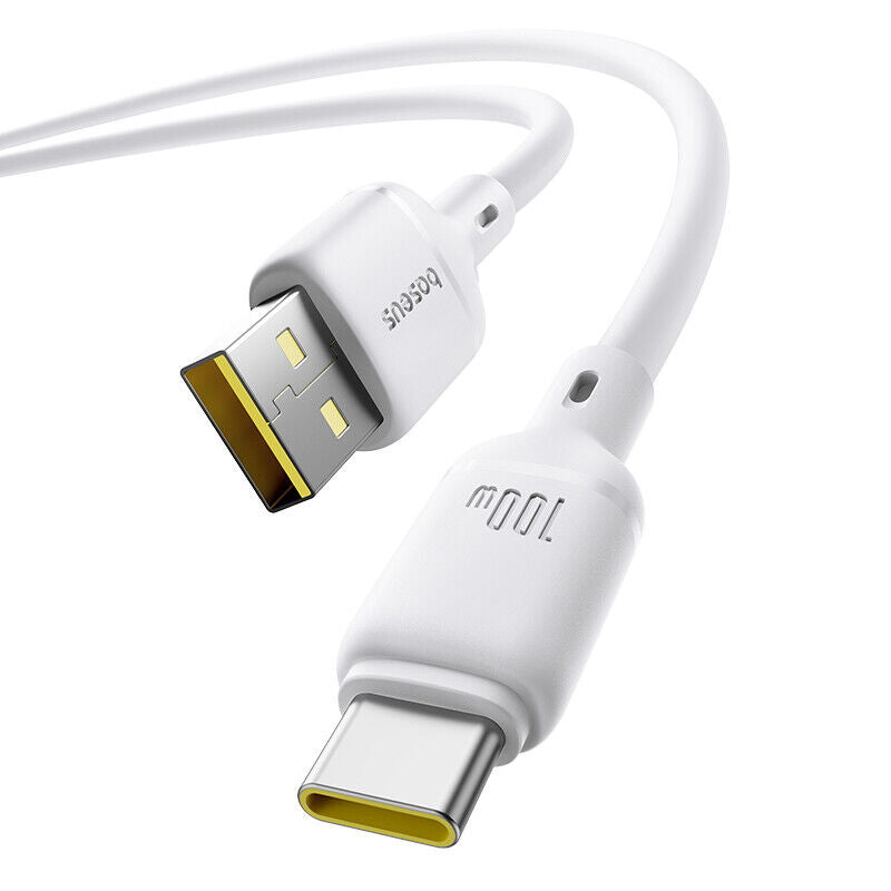 Baseus Cabo Silky Series Fast Charging Cable Usb To Type-C 100W 1M Moon White