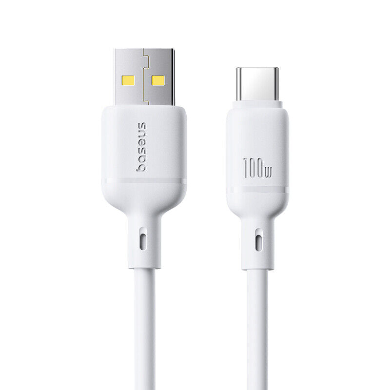 Baseus Cabo Silky Series Fast Charging Cable Usb To Type-C 100W 1M Moon White